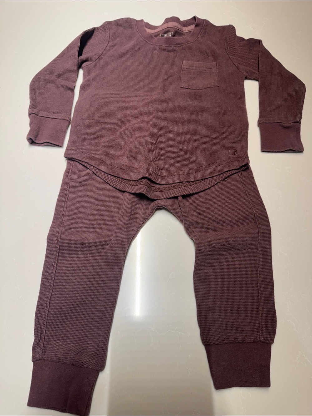 Little Bipsy Waffle Joggers in Plum